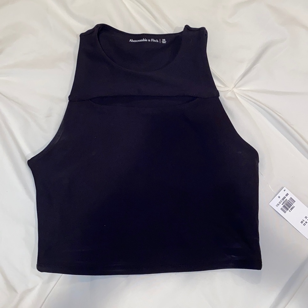 NWT Abercrombie black high neck cutout tank